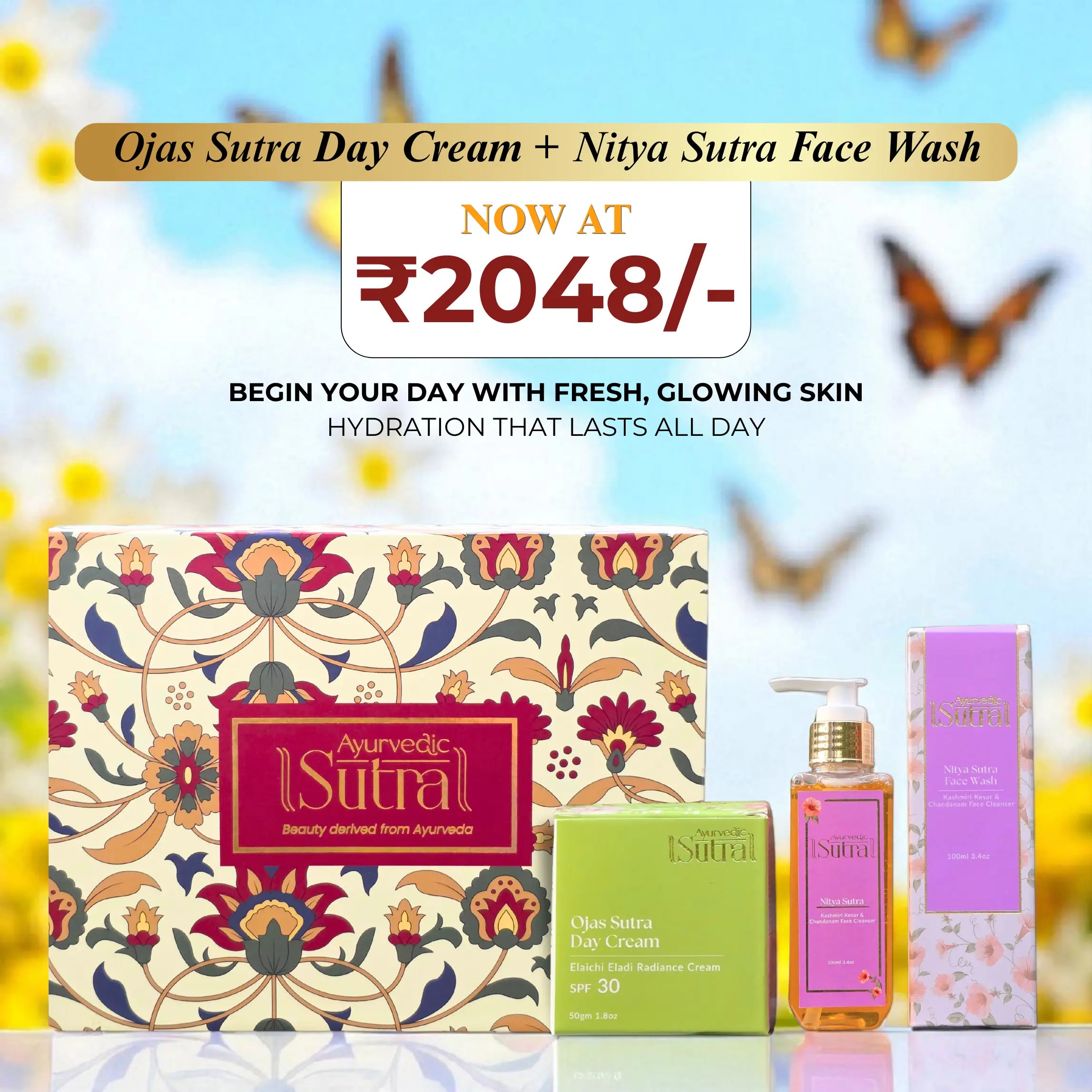 Herbal skincare combo to exfoliate and hydrate – Ayurvedic Sutra day cream and scrub