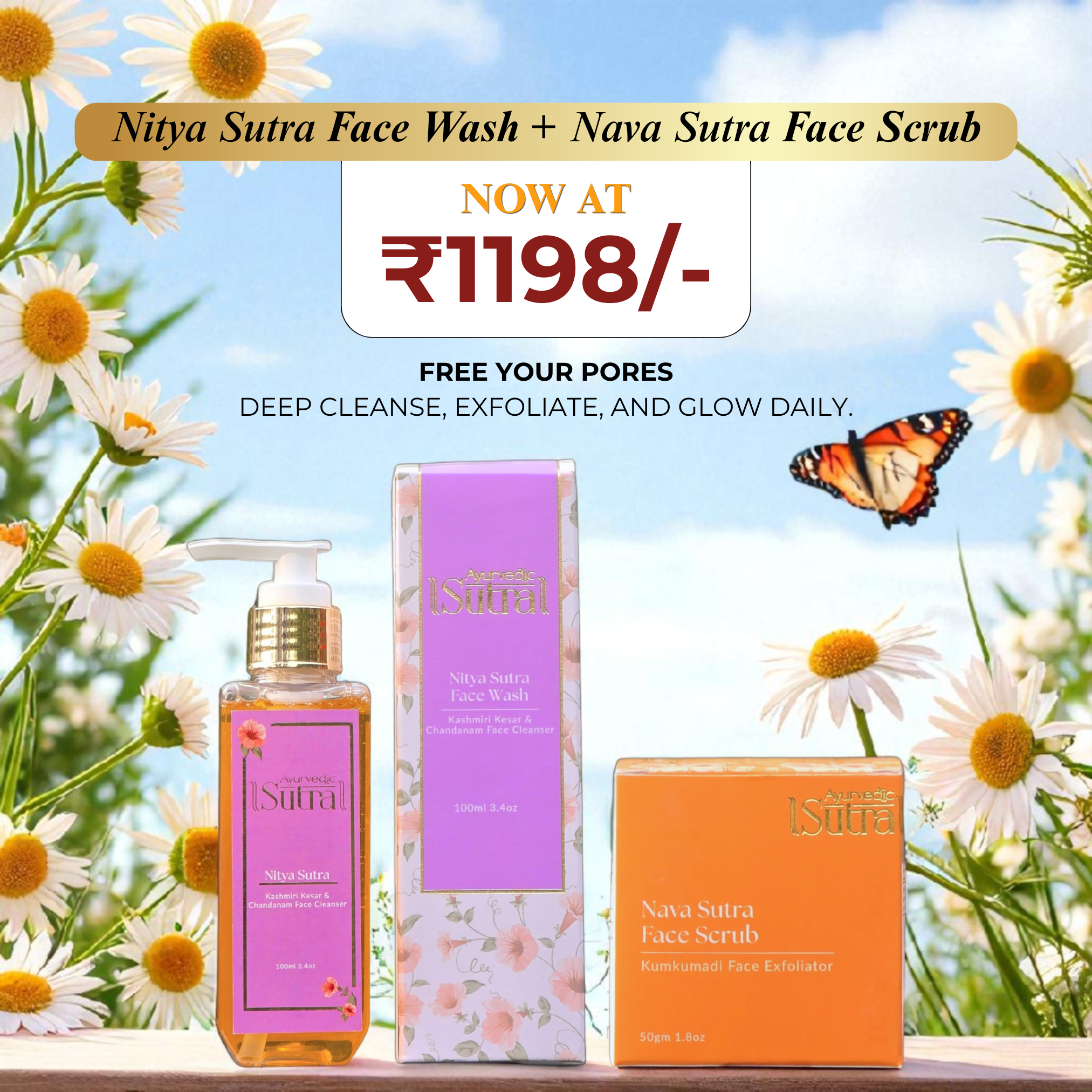 Ayurvedic Sutra detox combo with face wash & scrub for clear glow