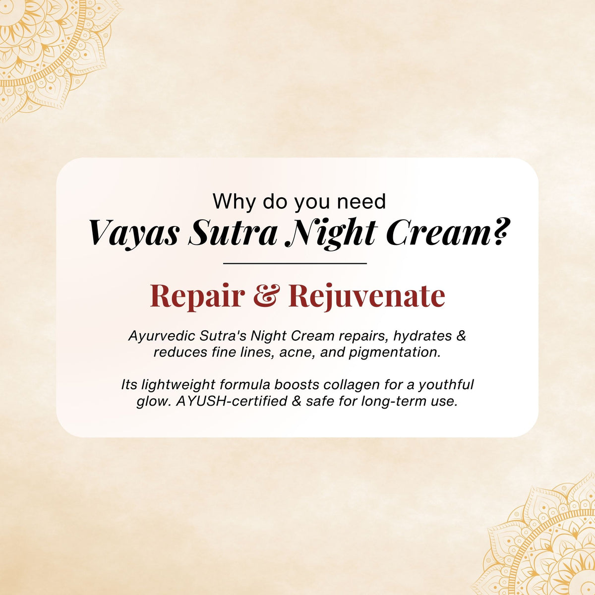 Vayas Sutra Anti Ageing Cream 50g