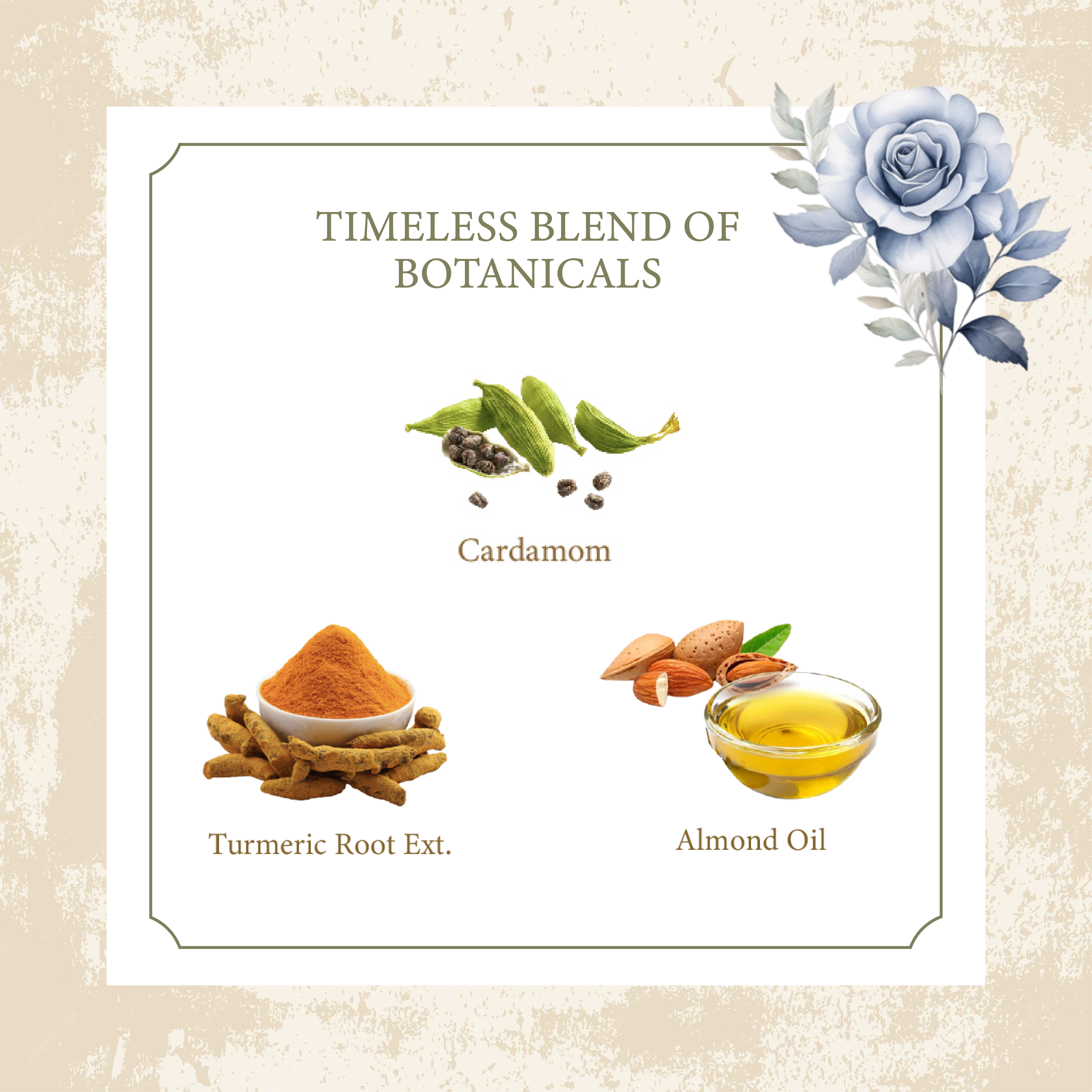 cardamom, turmeric root ext., almond oil face cream