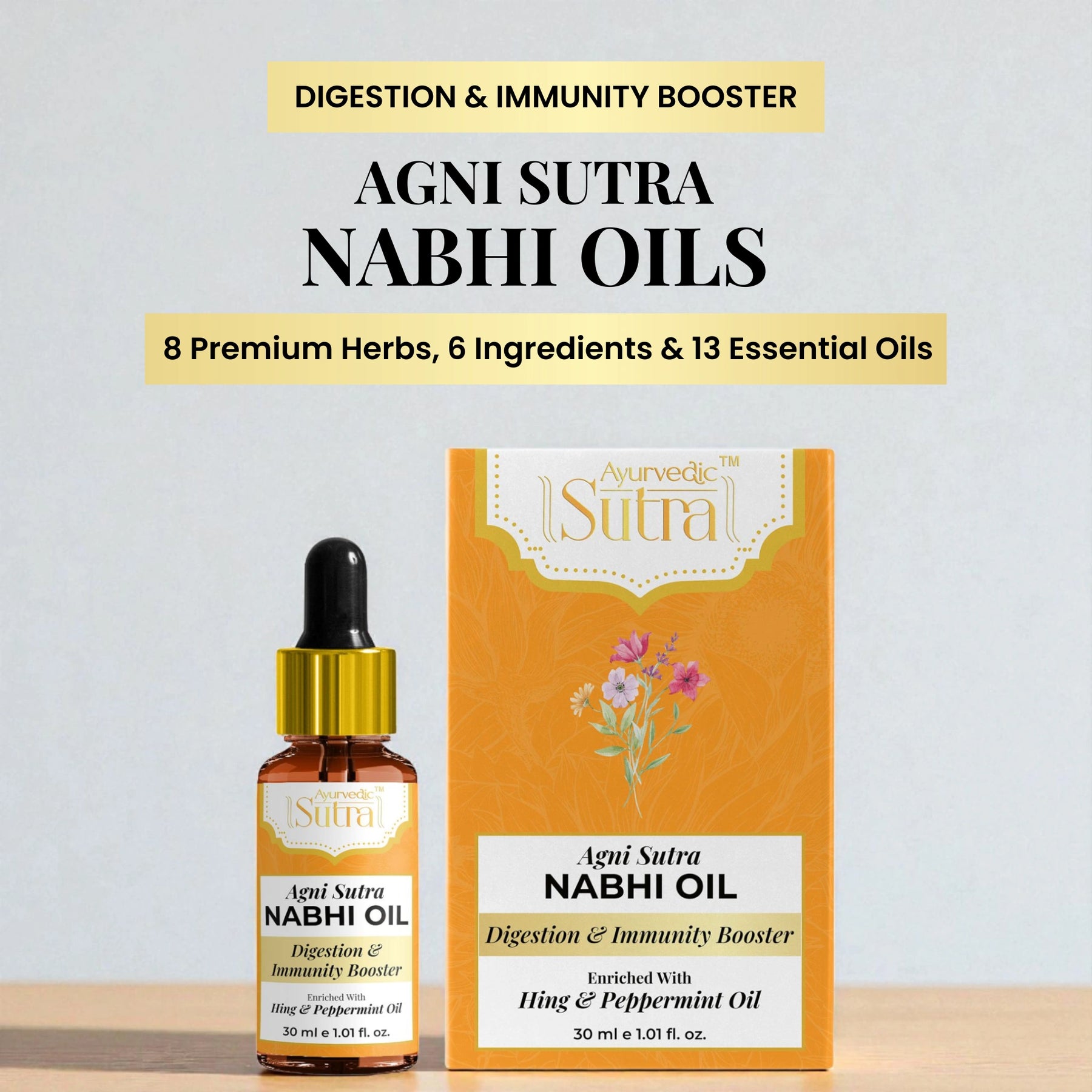 Digestion, Metabolism & Immunity – Agni Sutra Nabhi Oil, 30 ml