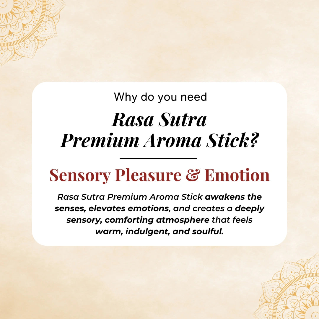 Sensual Pleasure & Emotion - Rasa Sutra Premium Aroma Sticks (Bambooless), 20 Sticks
