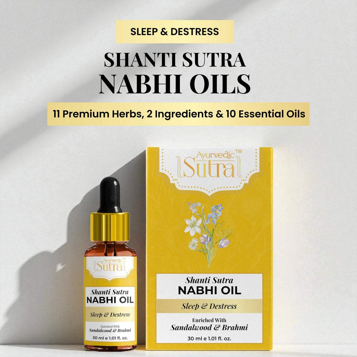Sleep, Stress Relief & Calm – Shanti Sutra Nabhi Oil, 30 ml