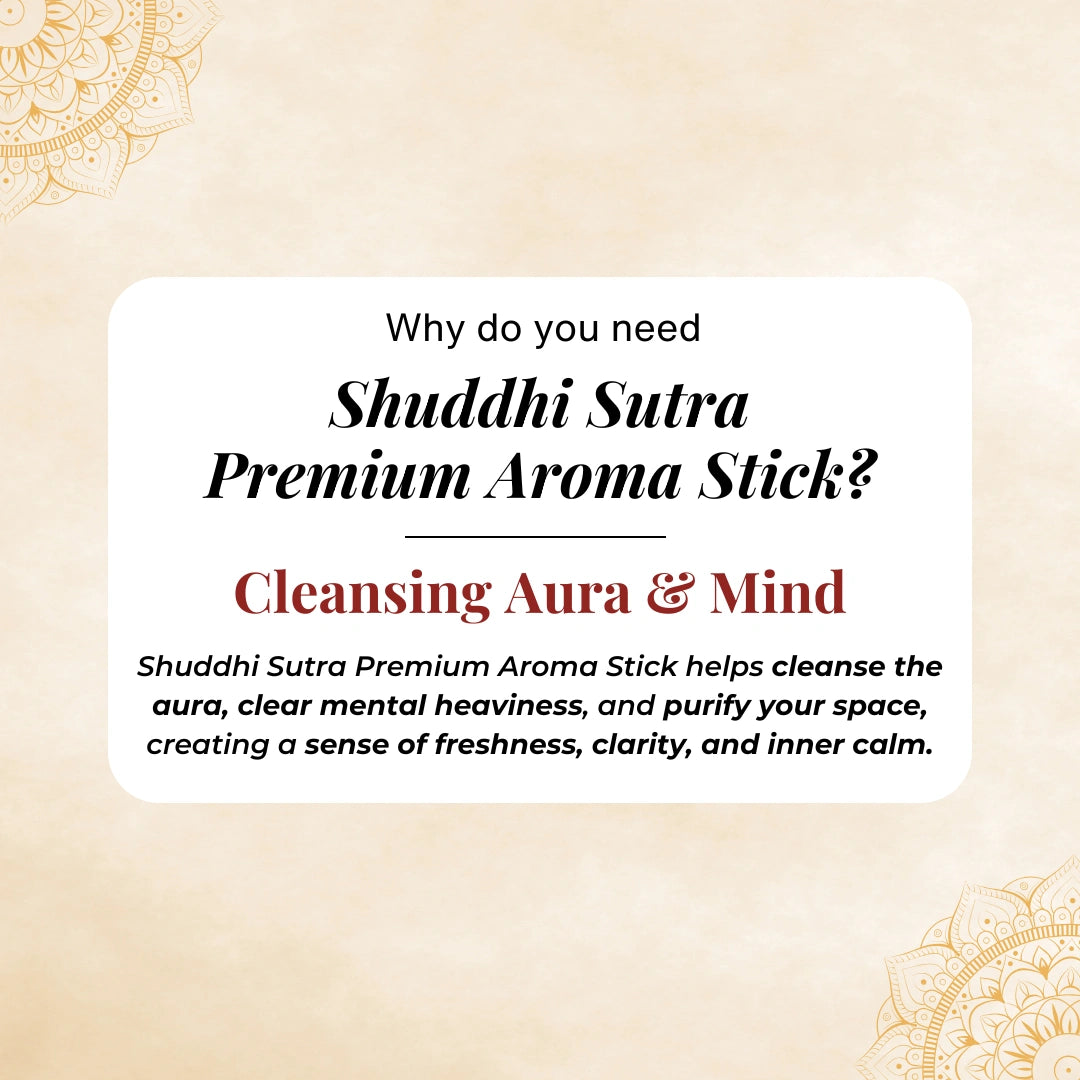 Cleansing Aura & Mind - Shuddhi Sutra Premium Aroma Sticks (Bambooless), 20 Sticks