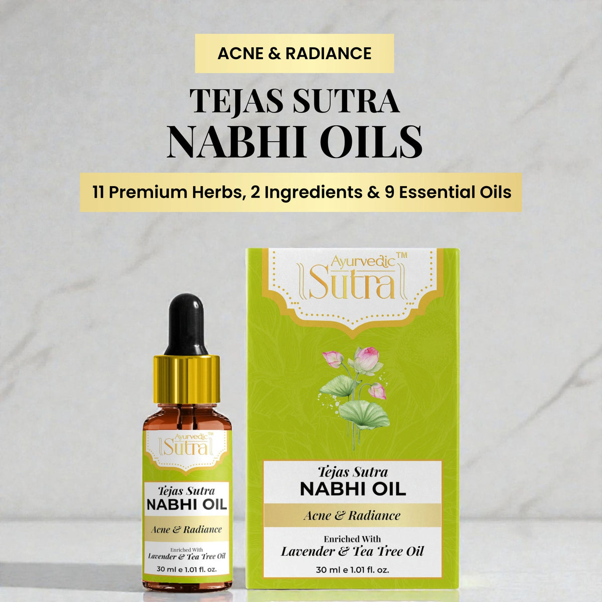Acne, Clear Skin & Glow - Tejas Sutra Nabhi Oil, 30 ml